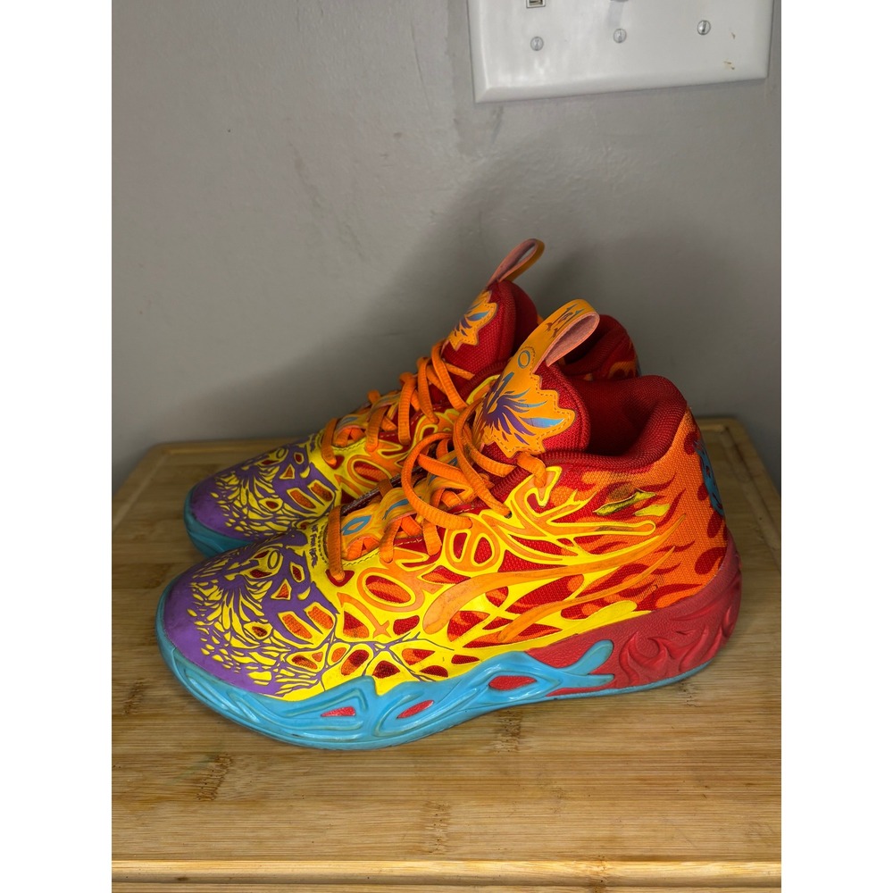 Puma MB.02 LaMelo Ball Phoenix Red Orange Yellow Kids Basketball Shoes 377414-01